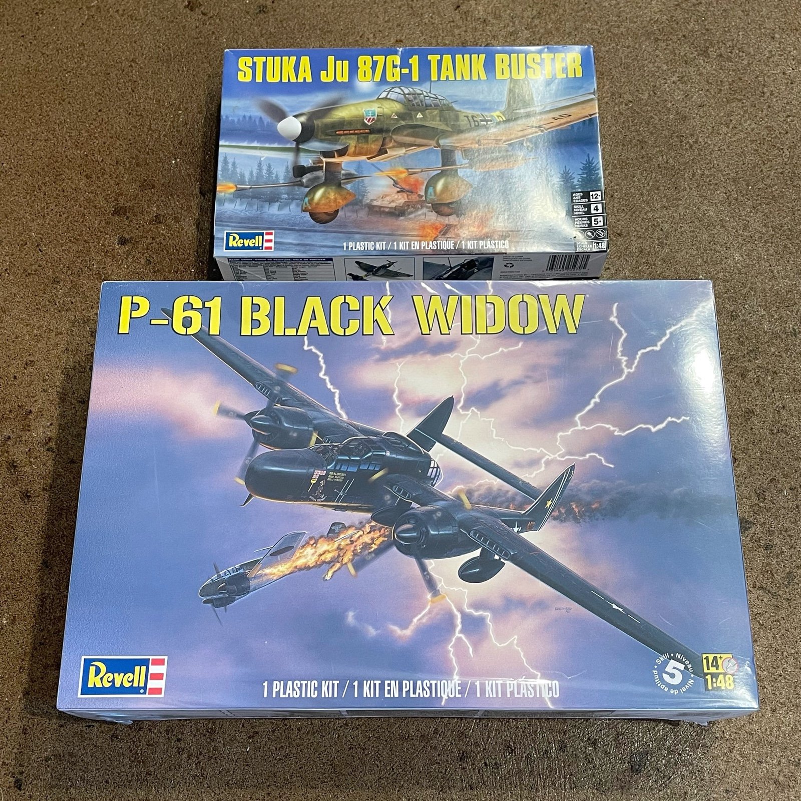 Revell Northrop P-61 Black Widow Night Fighter & German Stuka 1:48 Scale WWII
