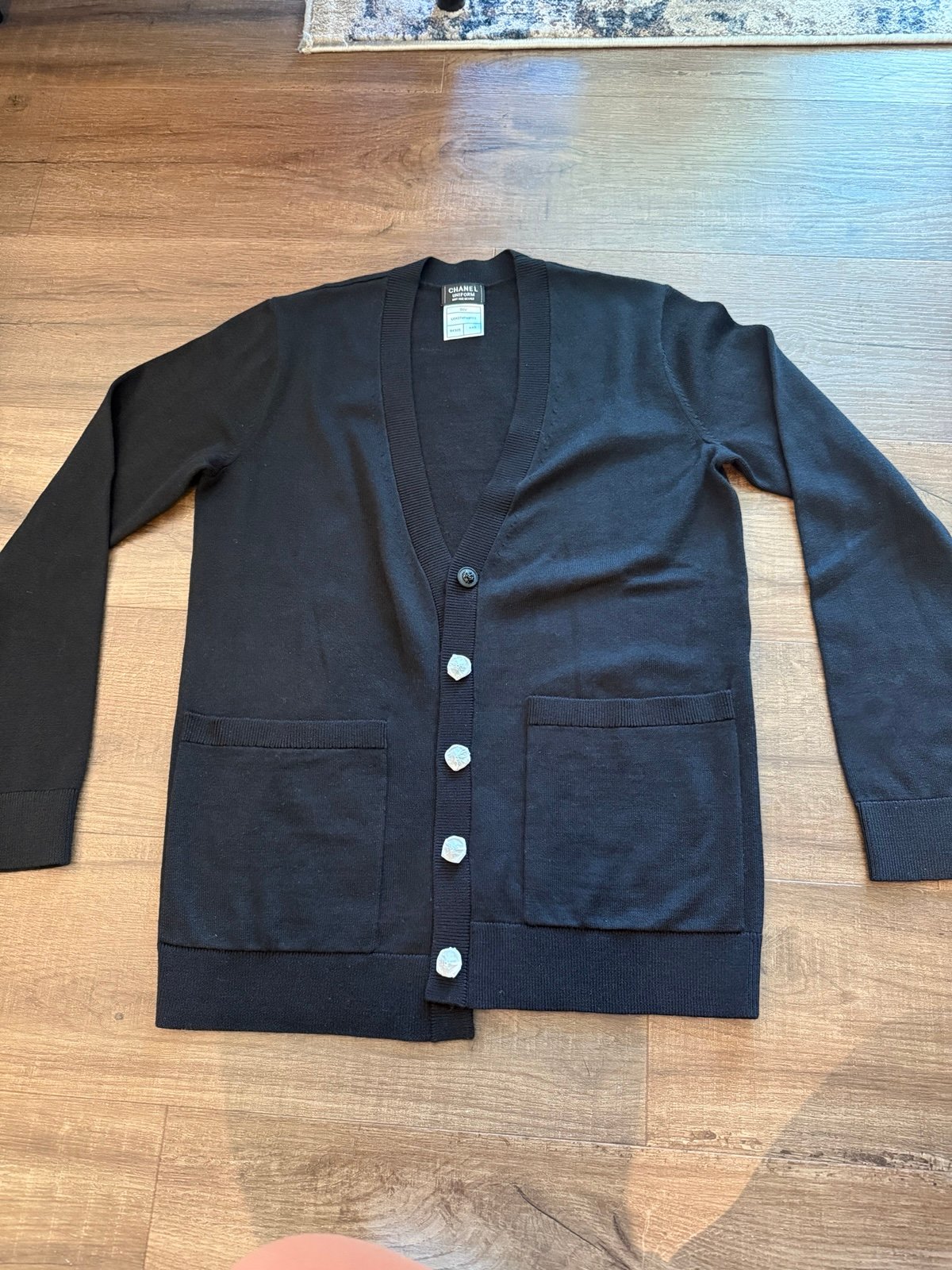 Chanel uniform cardigan black - cc buttons - XXS