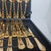 WM Rogers & Son 51 pc Gold Tone silverware set Enchanted Rose with case 12 plc.