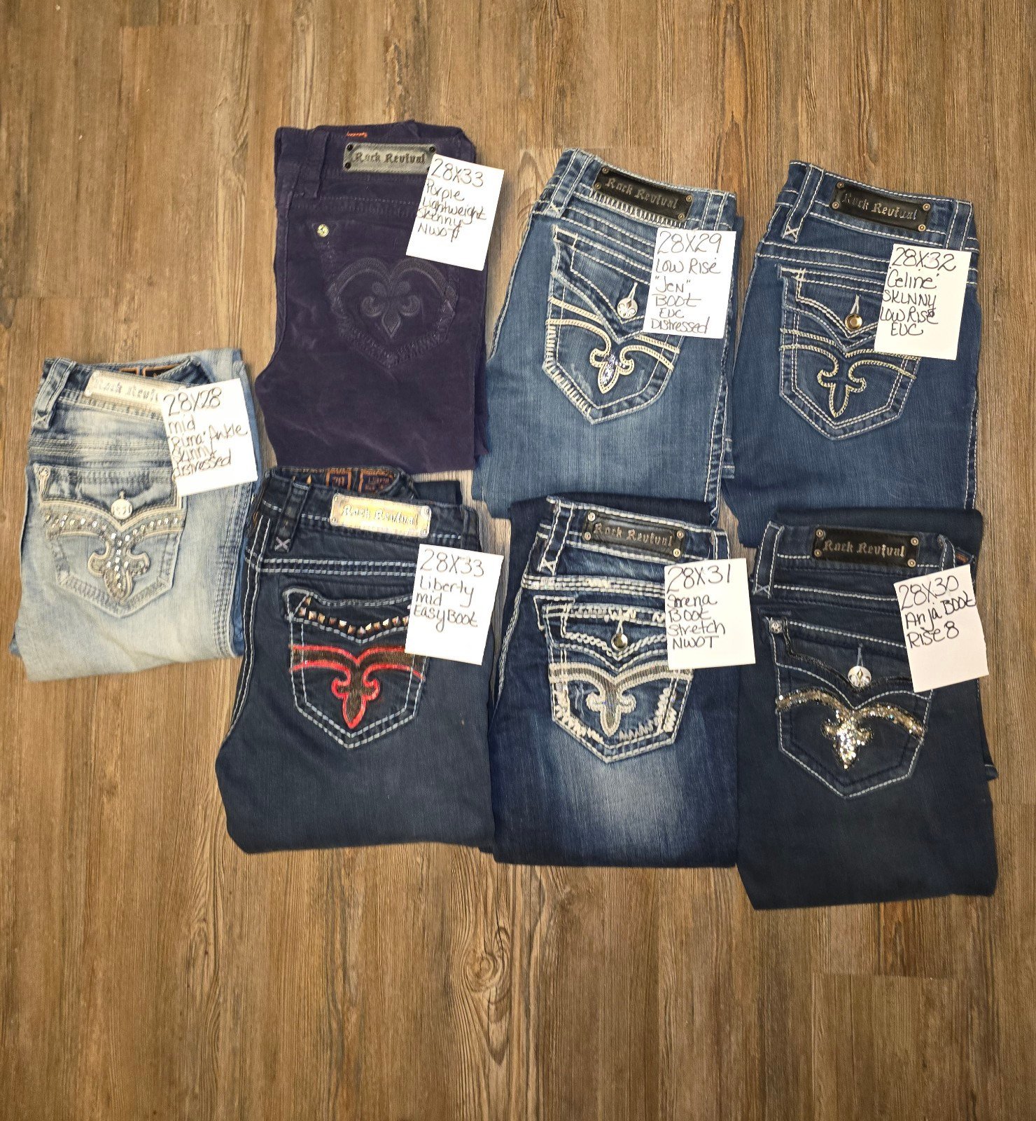 Rock Revival Jeans size 28 Bundle (7)