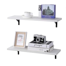 Set of 2 New Floating White Shelves