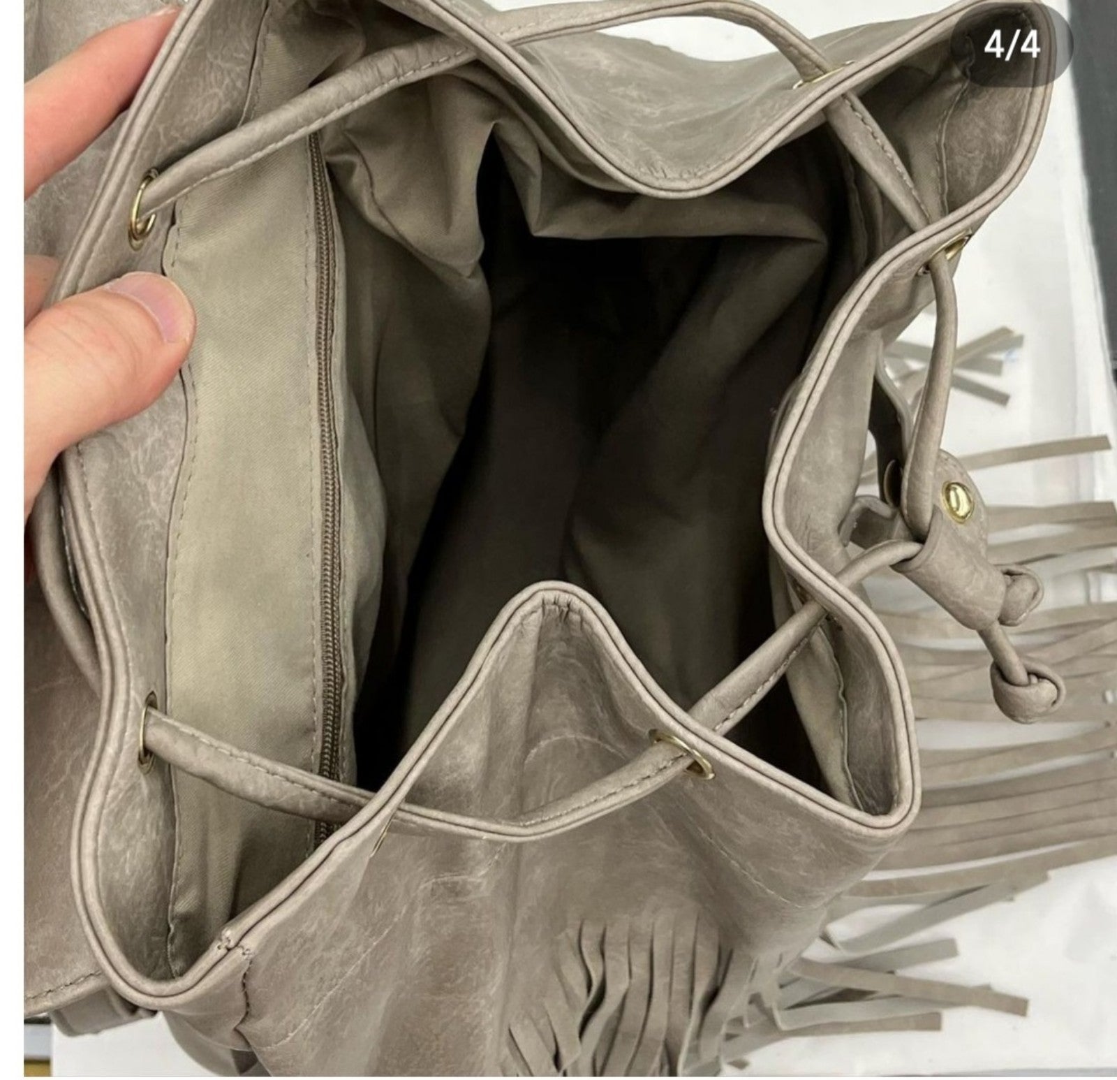 Genuine high quality Leather Fringe Crossbody Backpack