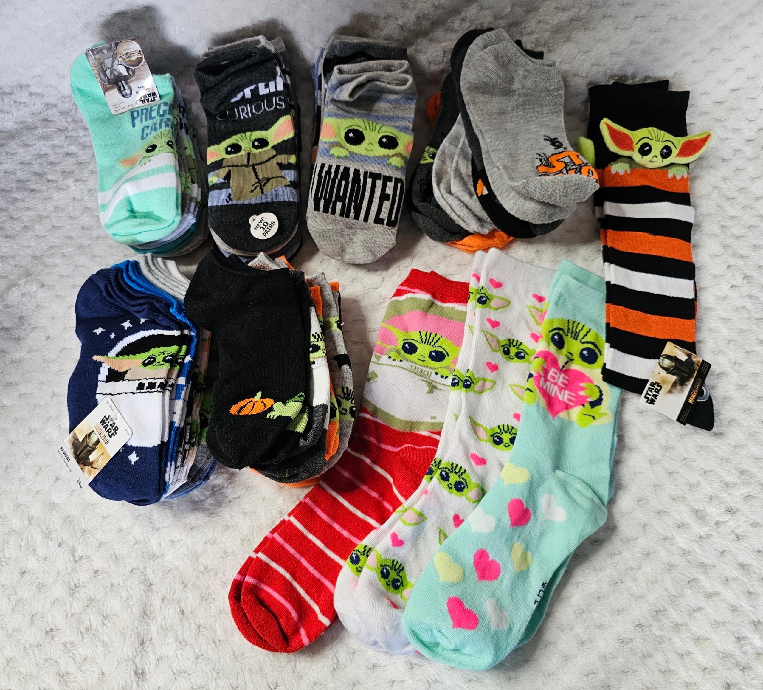 Disney Star Wars Mandalorian Baby Yoda The Child Grogu No Show Socks 38 Variety