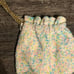 Vintage 1960s Pastel beads reversible white beads purse w/gold chain handles
