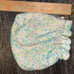 Vintage 1960s Pastel beads reversible white beads purse w/gold chain handles