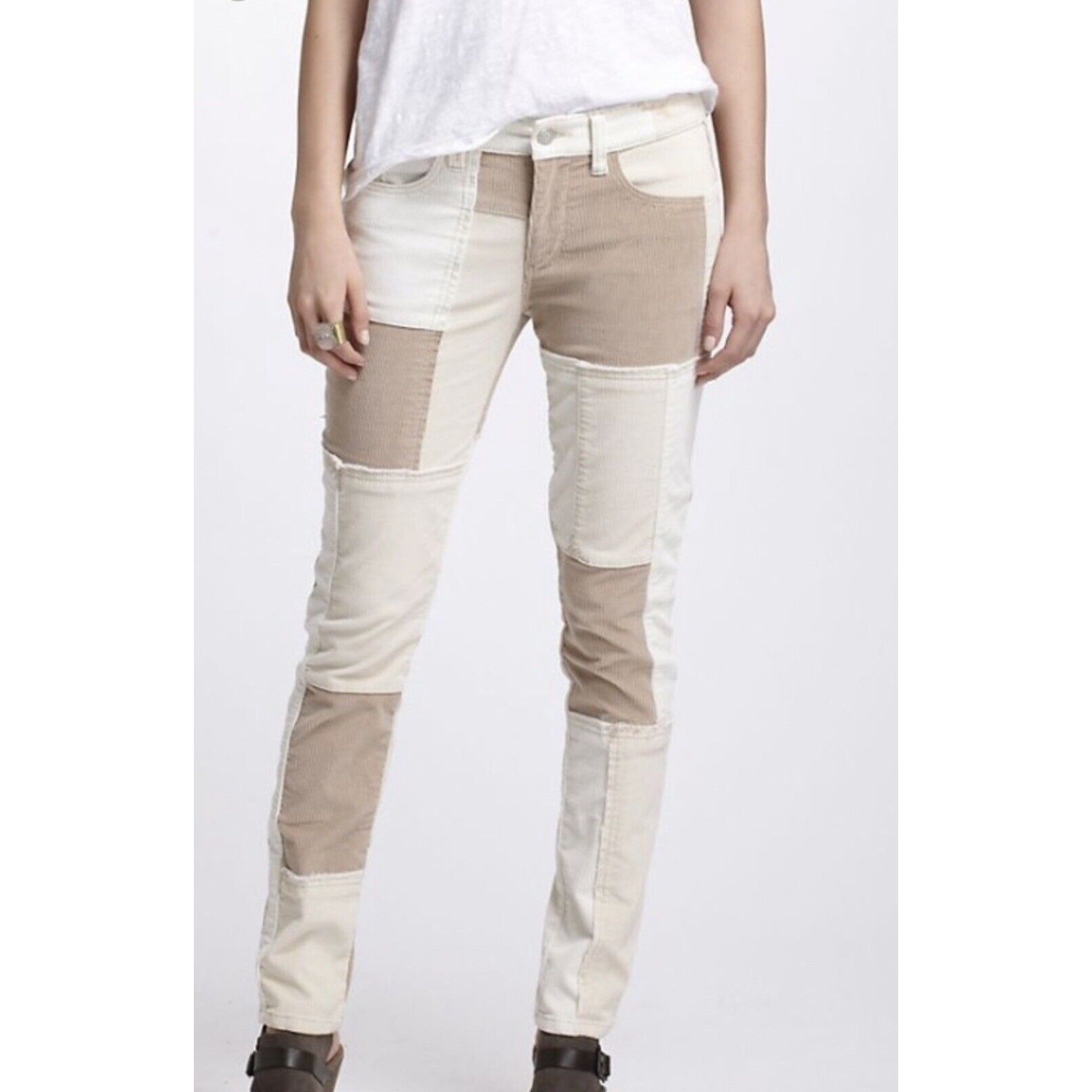 Anthropologie Pilcro and the Letterpress Corduroy Patchwork Ankle Pants Size 27
