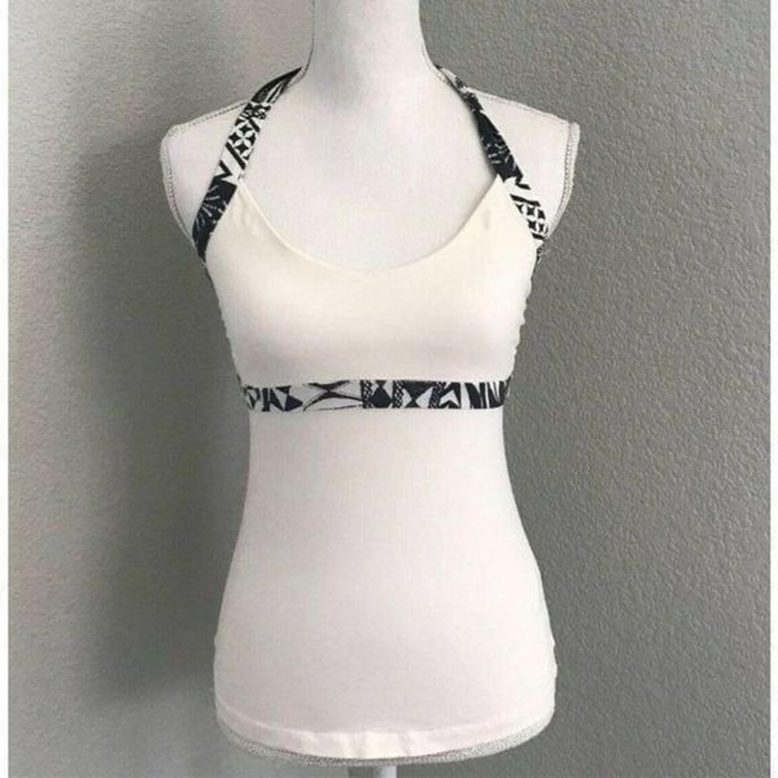 Patagonia Womens Cream & Black Halter Activewear Tank Top Size Small