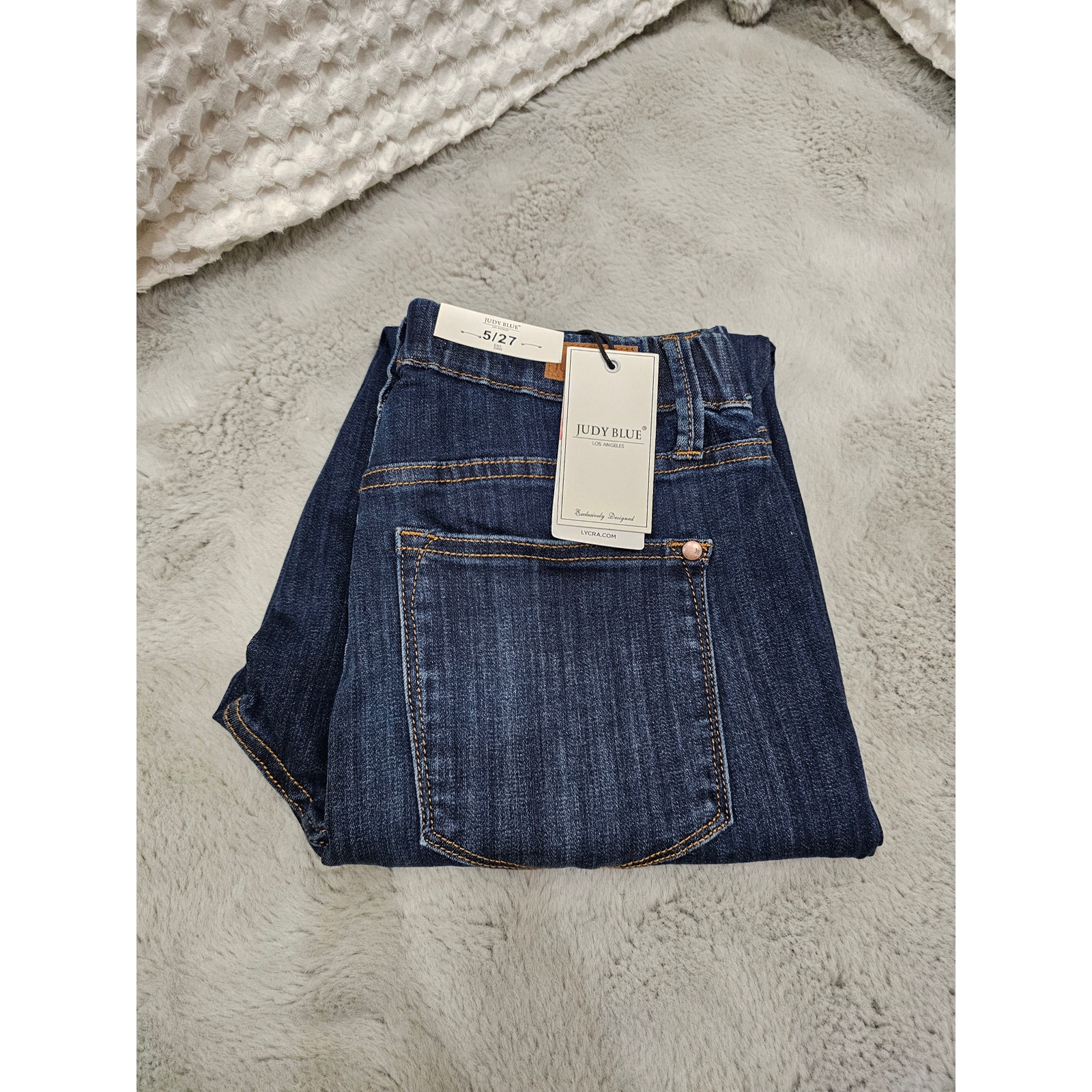 Judy Blue High Waist Pull On Double Cuff Slim Fit Jeans size 5