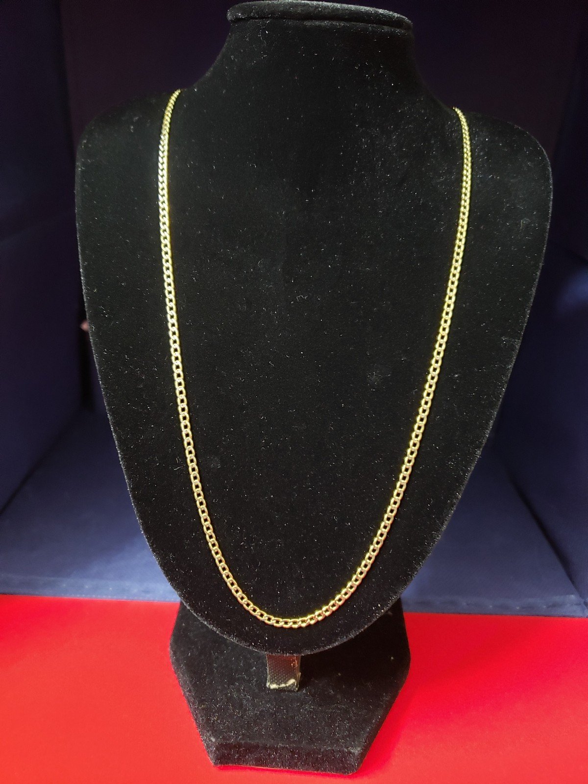 14kt Gold Curb Diamond Cut Design Chain
