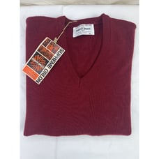 NWT Vtg Robert Bruce Supreme Orlon Acrylic V Neck Sweater Wine Red Sz M USA