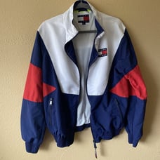 TOMMY HILFIGER Flag Logo Patch 90s Color Block Track Jacket Unisex Small