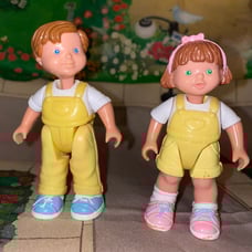 Red headed twins boy & girl dollhouse LF