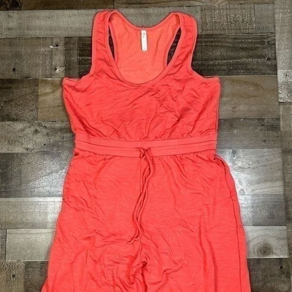 Daily Practice Anthropologie Womens XL Sleeveless Jumper Red Drawstring Waist