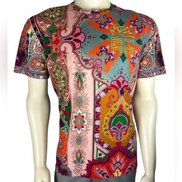 Tシャツ・カットソー ETRO COTTON T-SHIRT WITH PEGASUS embroidered maxi-pegasus t-shirt