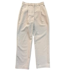 Abercrombie & Fitch Cream Curve Love A&F Quinn Tailored Straight Pant Size 28