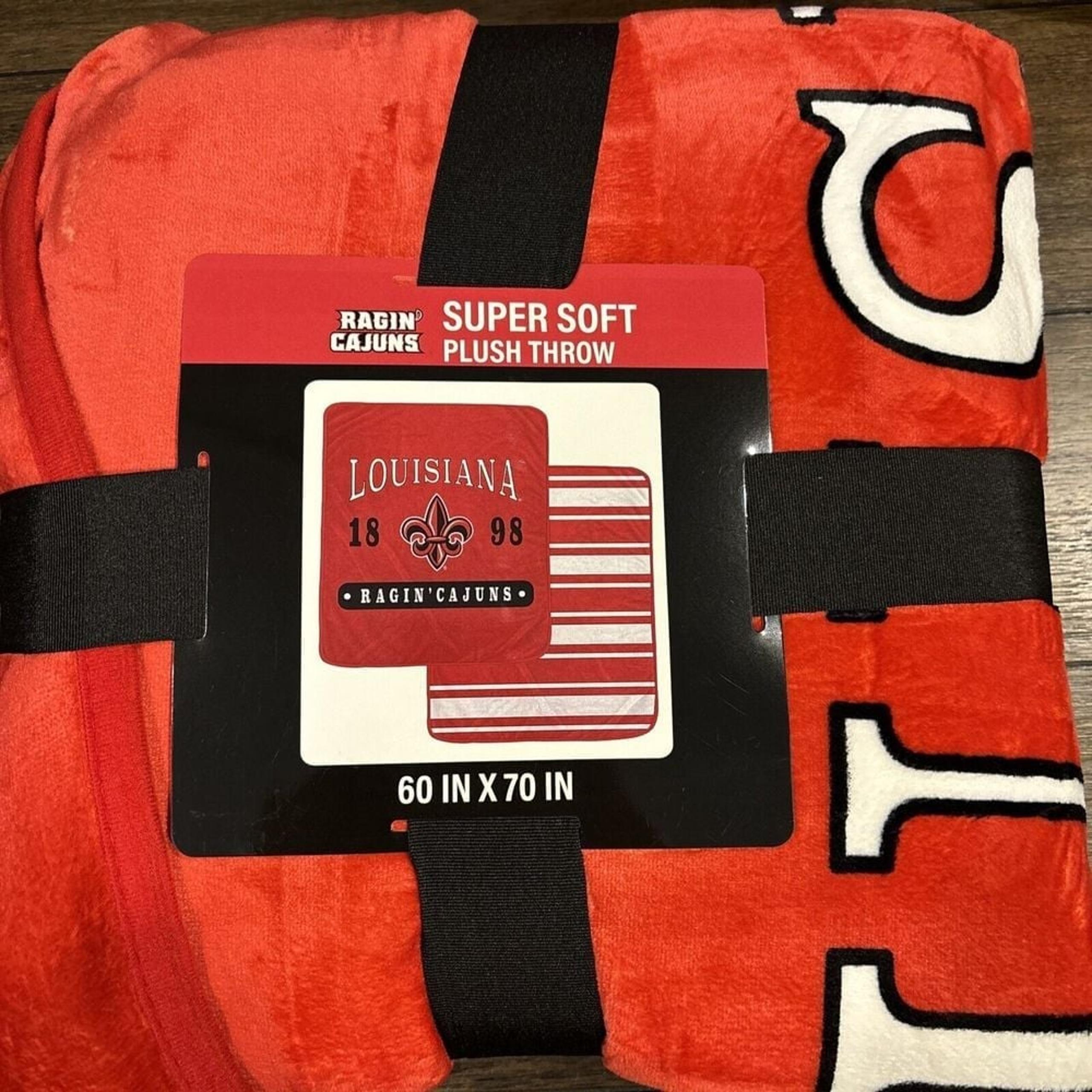 Louisiana Ragin Cajuns NCAA Super Soft Plush Throw Blanket 60" X 70" Pegasus Red