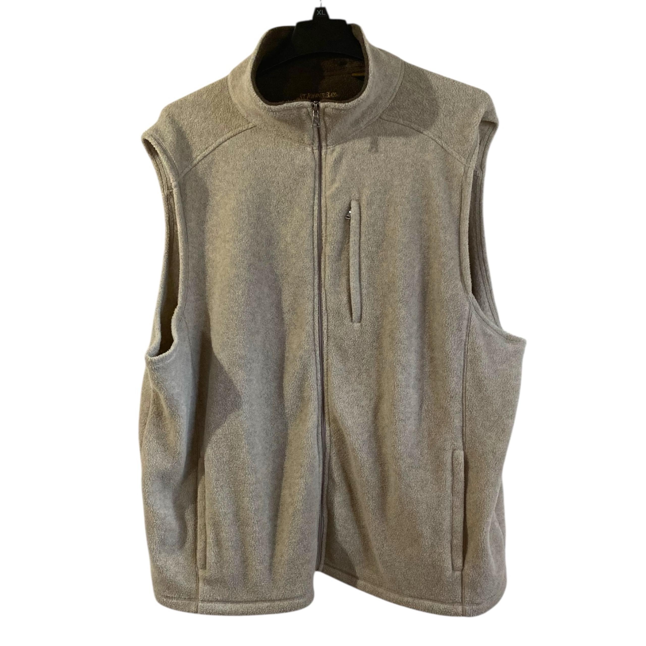 St. John’s Bay Men’s Fleece Sweater Vest Beige 2XL Tall