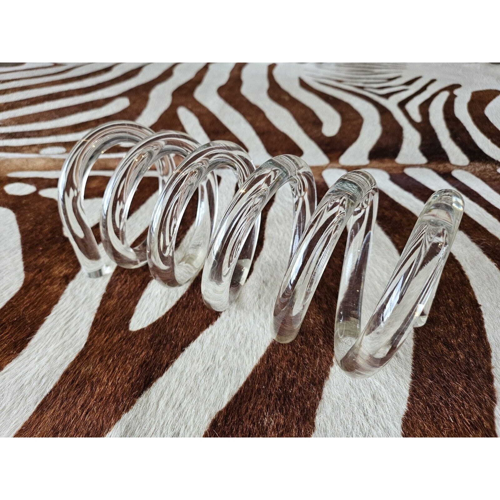 Mid Century Modern Dorothy Thorpe Lucite Spiral Letter Holder Hollywood Regency