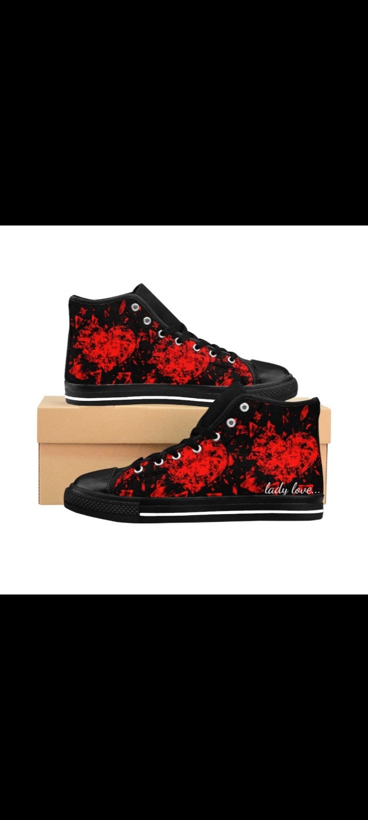 Broken glass heart shoes