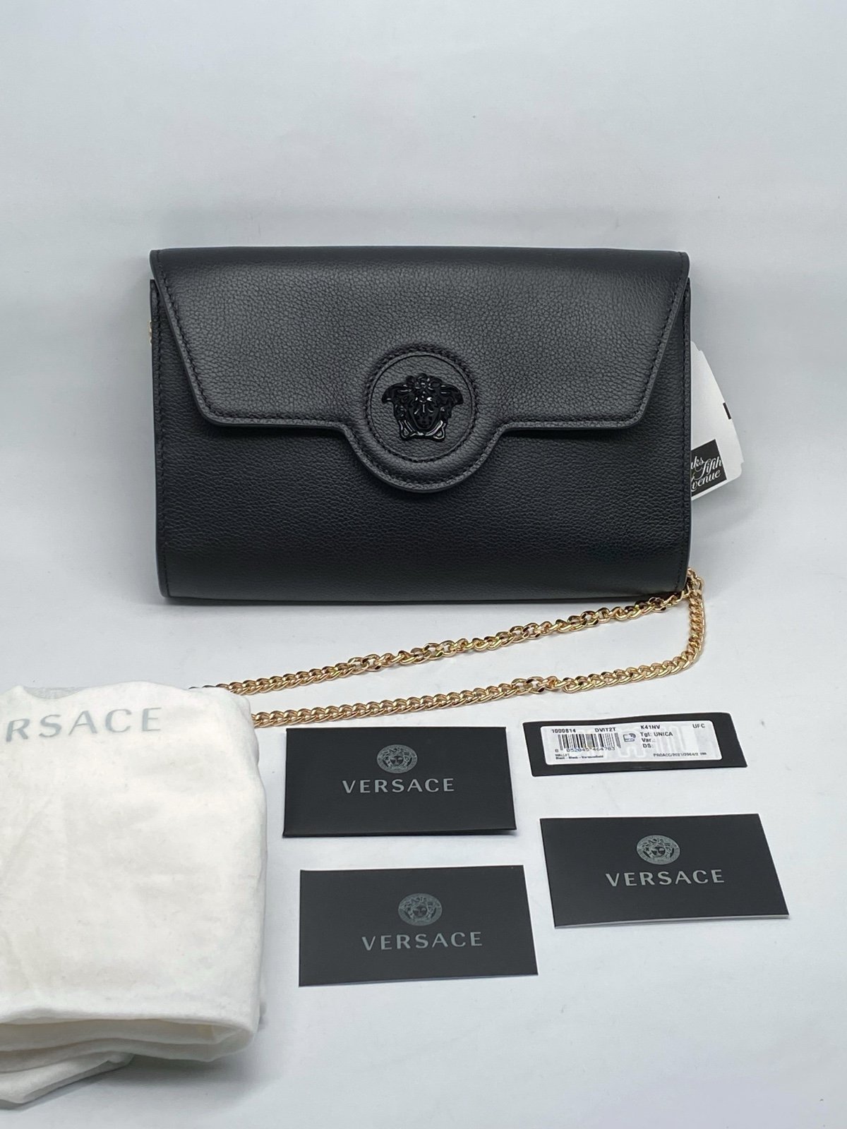 Versace La Medusa Tonal Leather Wallet Crossbody Bag