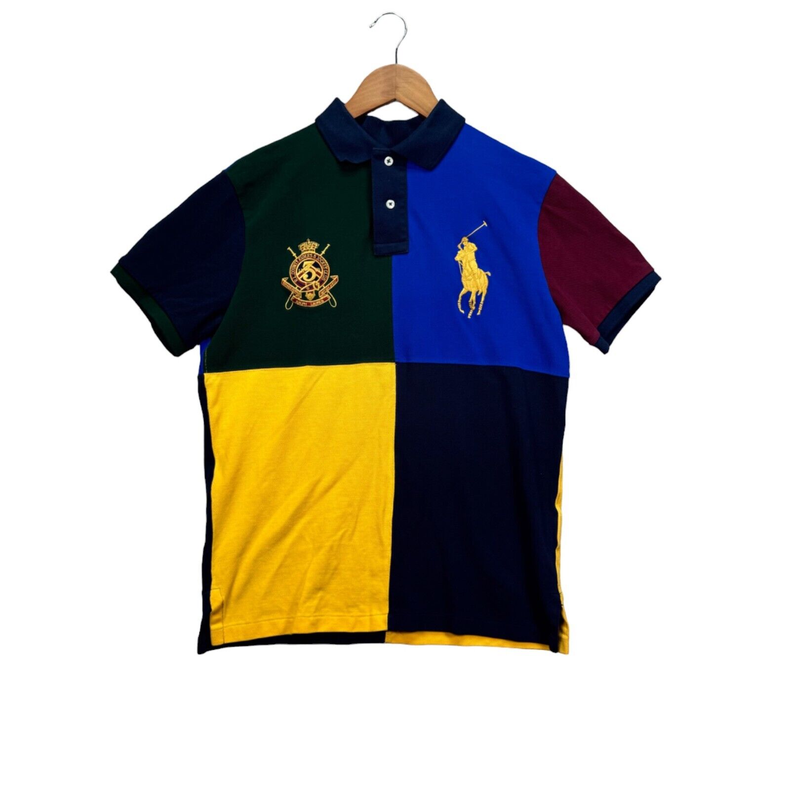 Polo Ralph Lauren Men's SLIM Fit Big Pony Color Block Mesh Polo 175/96A Shirt M