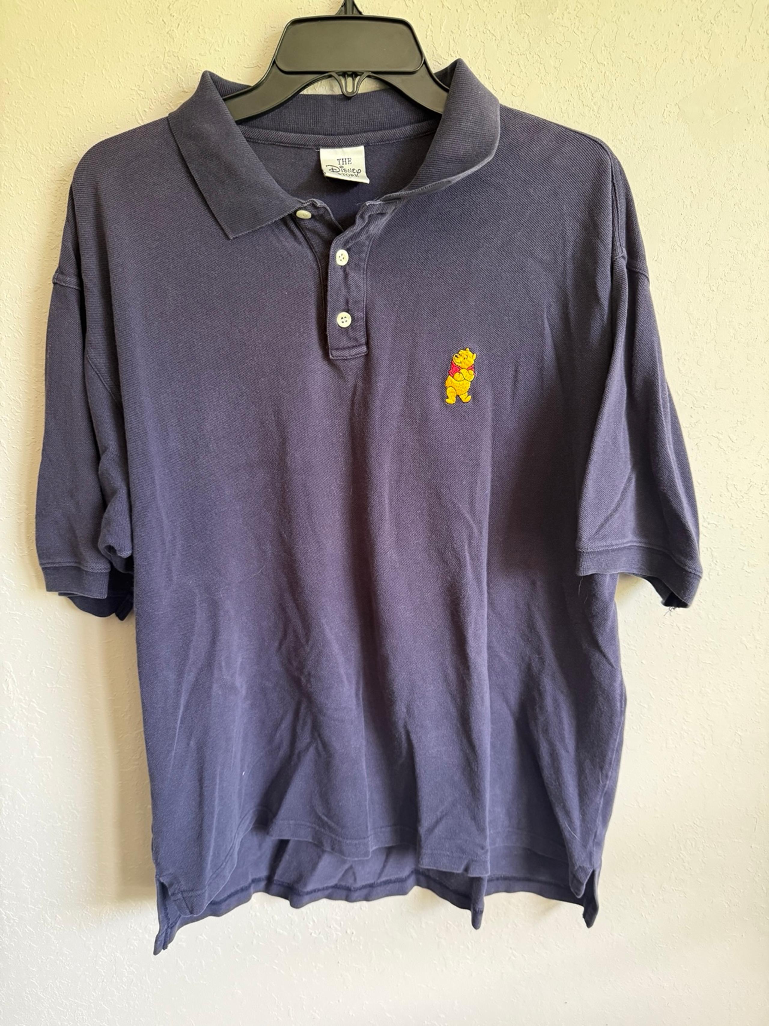 Men’s XL Navy Retro The Disney Store Winnie The Pooh Embroidered Polo