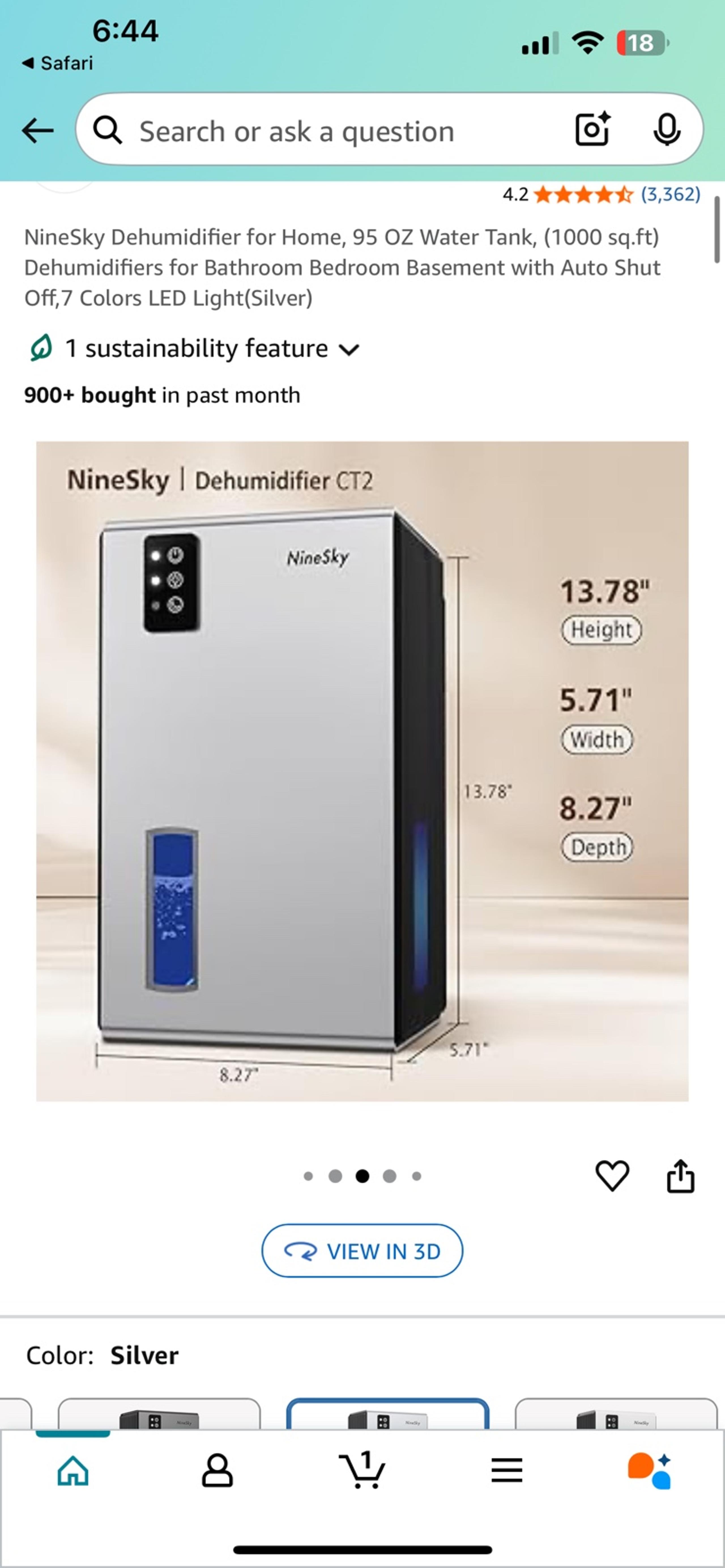 NEW NineSky Dehumidifier for Home, 95 OZ Water Tank, (1000 sq.ft) Dehumidifiers