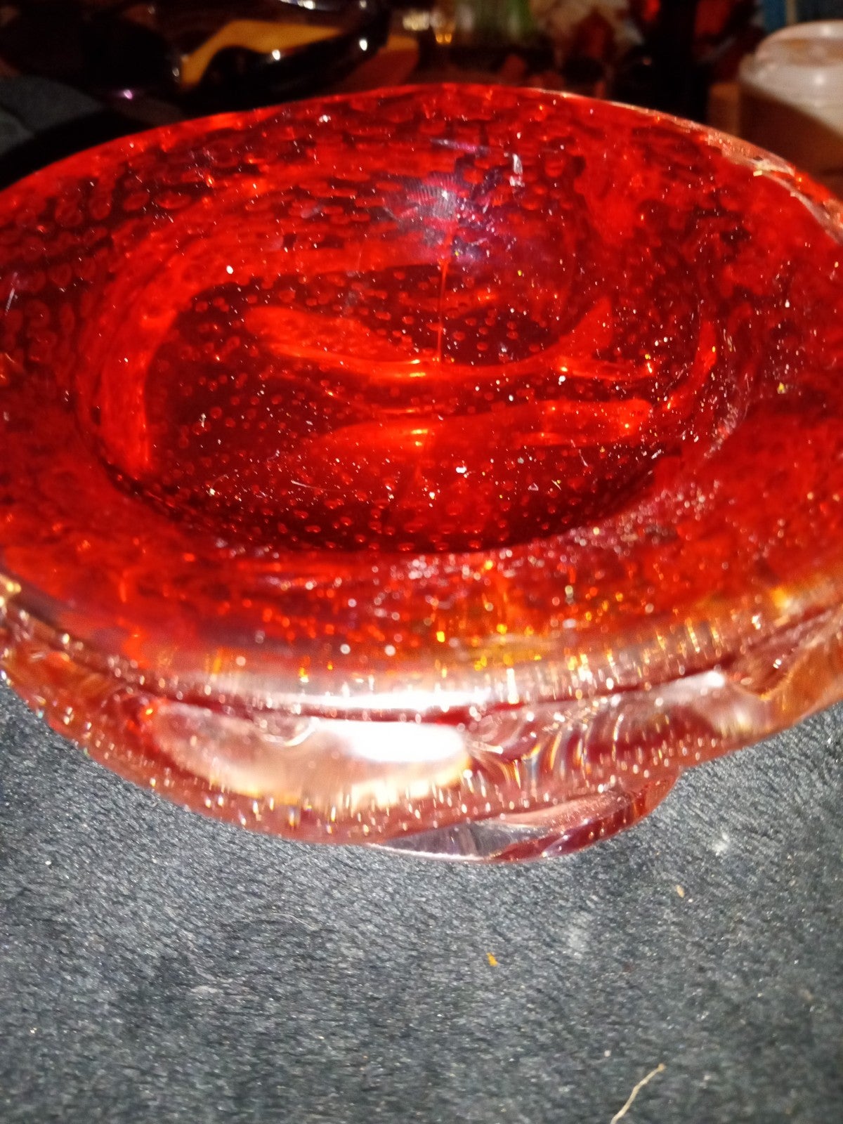 Red Murano Glass dish