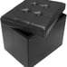 Folding Leather Stool Storage Ottoman Foot Rest 17 inch Black