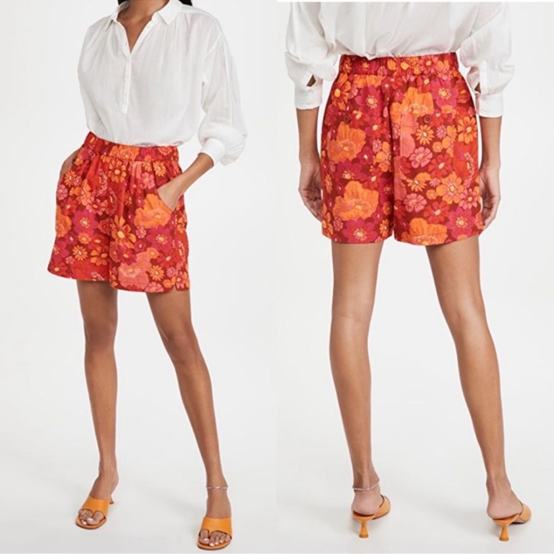 NWT Free People Floral Cotton Shorts Size M