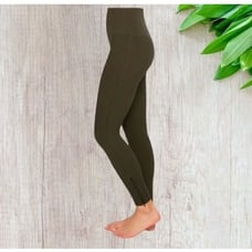Spanx Seamless Green High Waist Leggings Women's Sz M Ankle Zipper Stretch