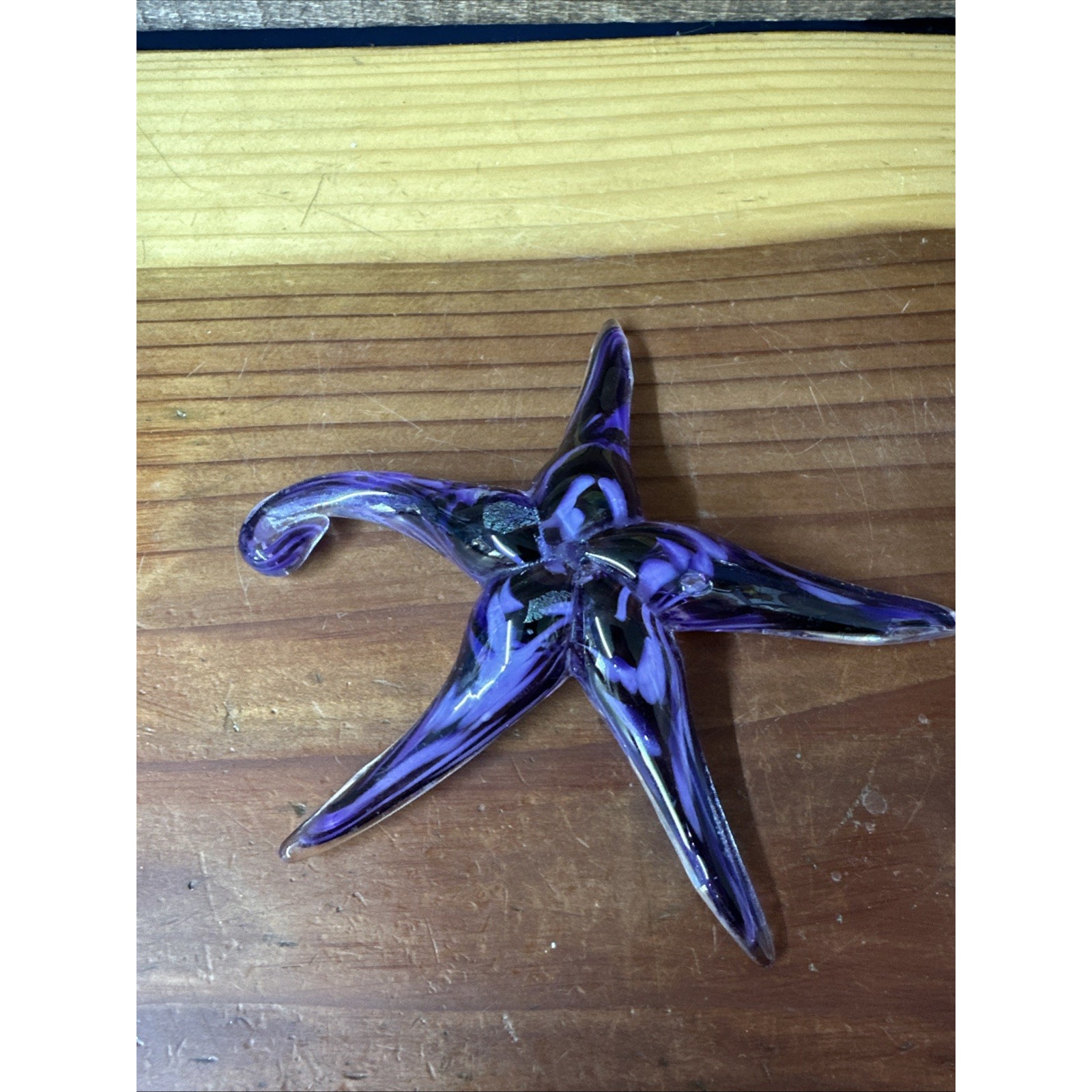 Art Glass Purple Starfish 7” Wide