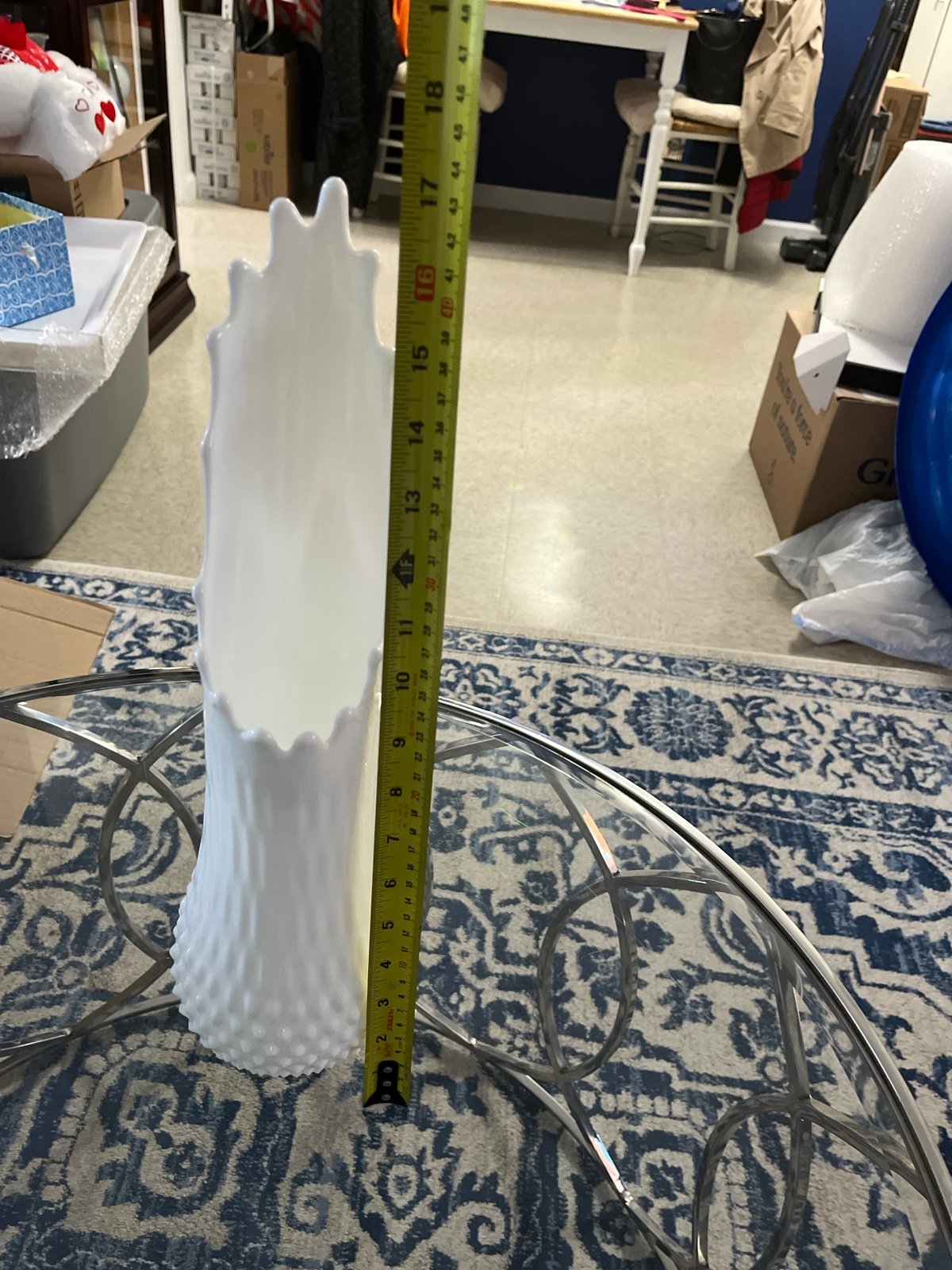 Tall milk glass hobnail vase (only full price) on this item