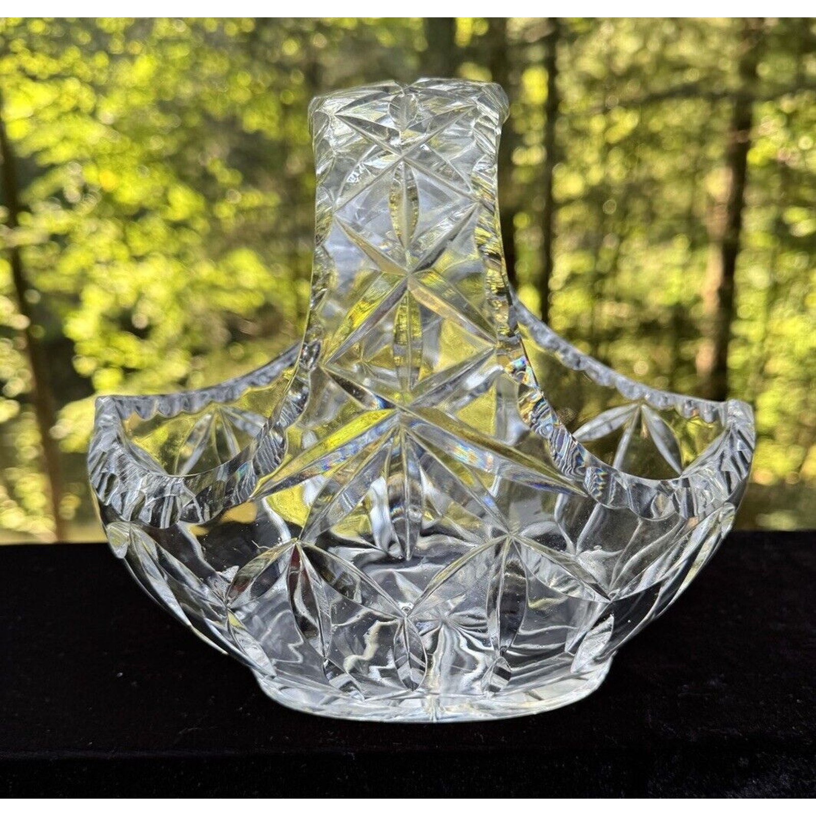 Beautiful Exquisite Marquis by Waterford Cut Glass Basket Heavy! ￼