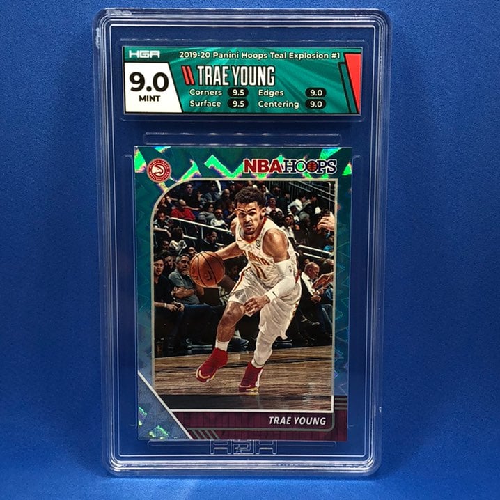 Trae Young HGA 9 Mint 2019-20 Hoops Teal Explosion