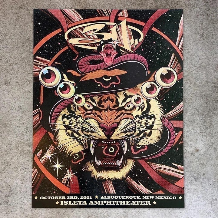 311 Albuquerque Thatched Foil EDITION gig Poster, 1 of 20 ON EARTH, RARE!