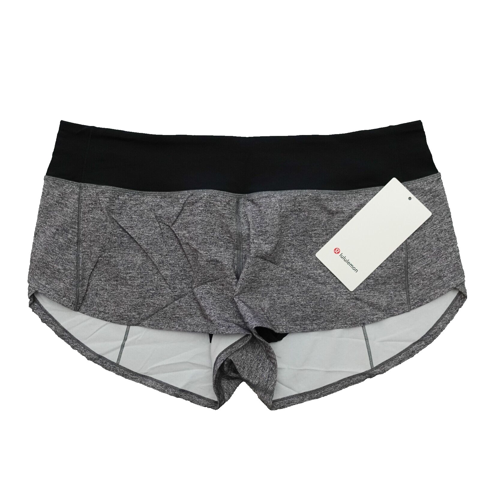 Lululemon Speed Up LR Low Rise Shorts 2.5” Lined MBHL BLK Gray Black Size 10