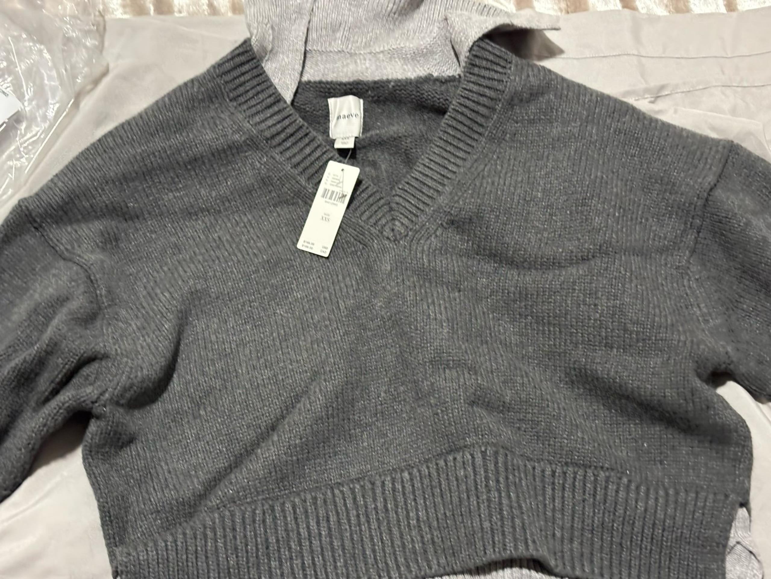NEW-Anthropologie Maeve Women’s XXS Layered Polo Sweater Grey