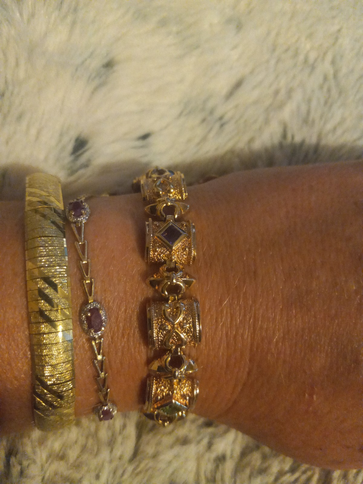 Gold gemstone bracelet