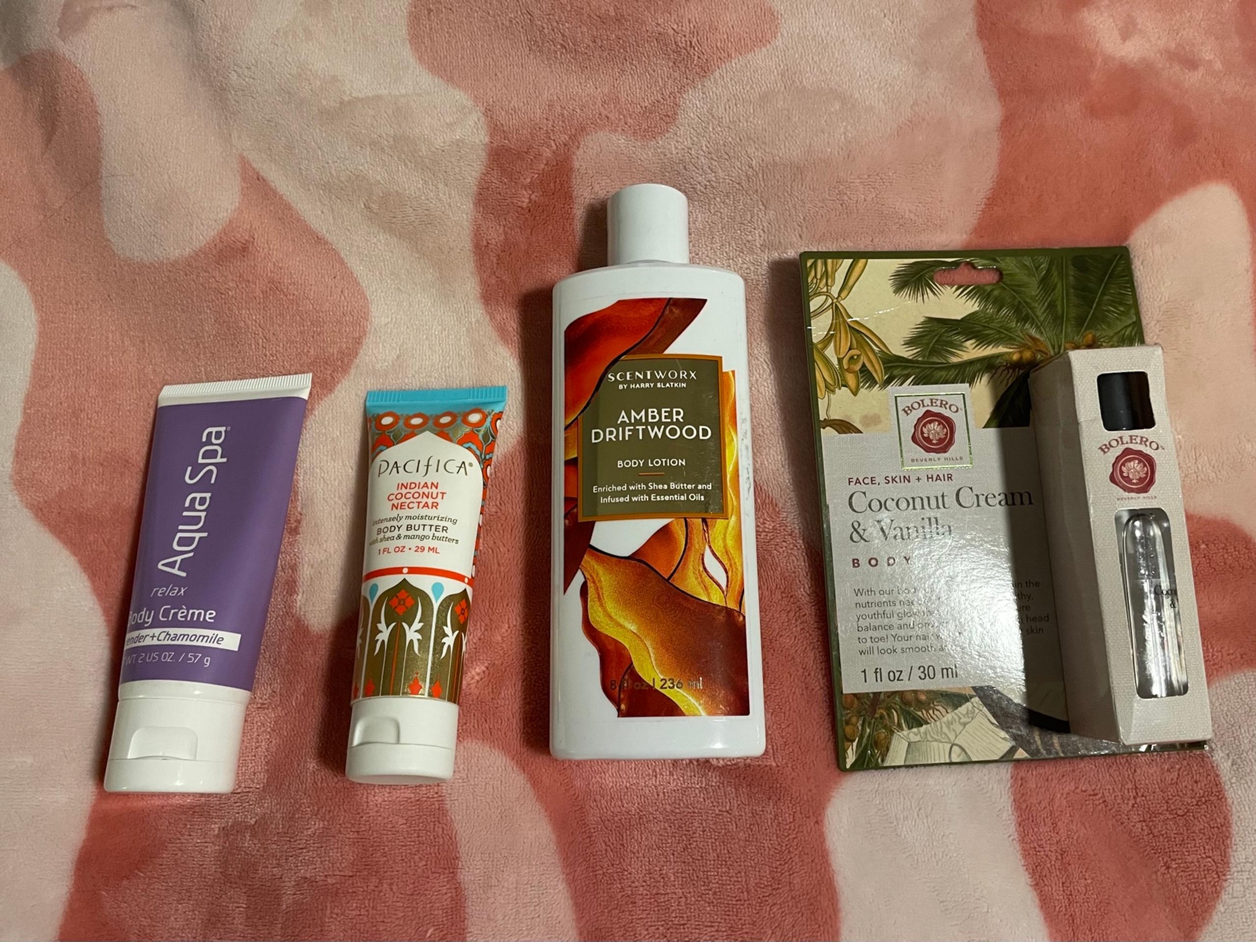 Scentworx Amber Driftwood, Pacifica, Bolero and Aqua Spa Body Care Bundle