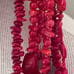 Vintage Natural Coral Chunky Beaded 5 Strand Necklace with Sterling Silver Clasp