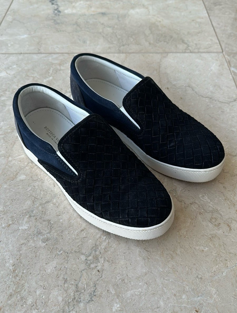 Bottega Veneta Womens Suede Dodgers Slip On Sneakers Size 35
