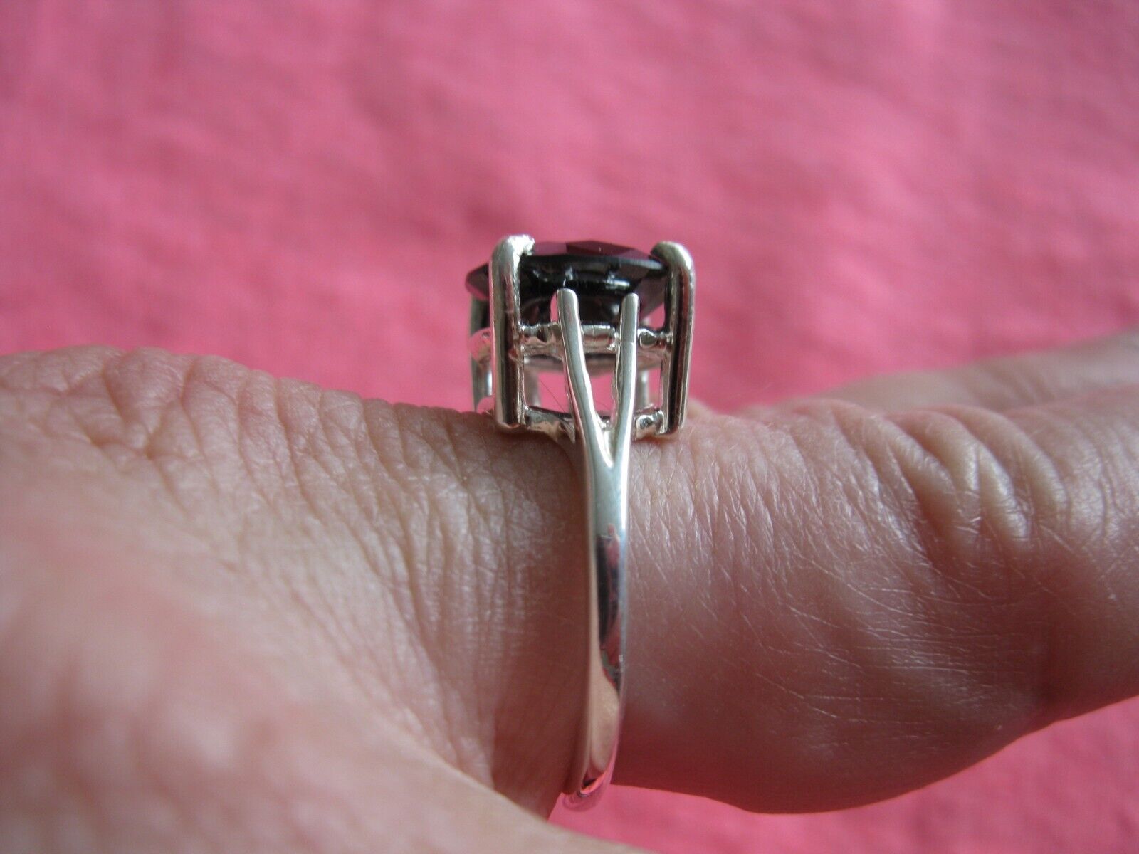 5.76ct 100% REAL NATURAL BLACK DIAMOND RING*CERTIFICA TE*FREE DIA TESTER SIze 7