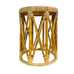 Vintage 70s Boho Rattan Side End Table Plant Stand