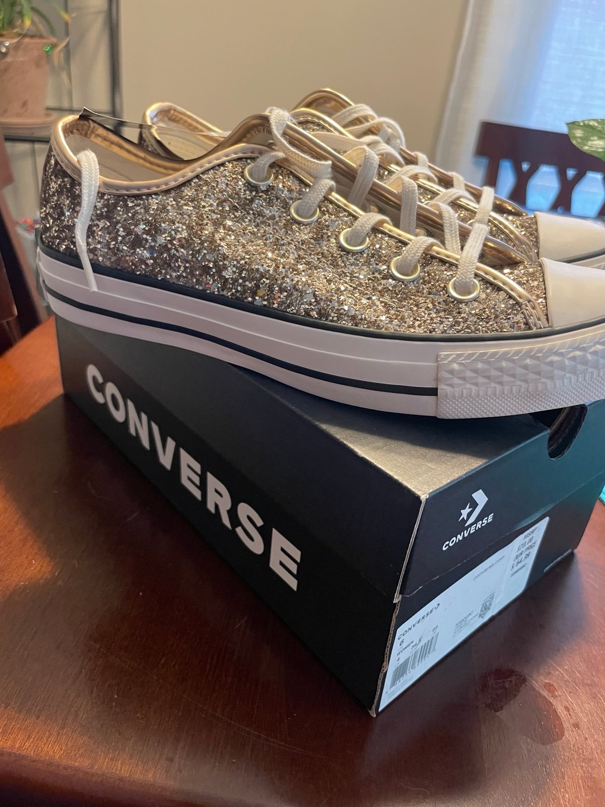 Converse gold glitter brand new