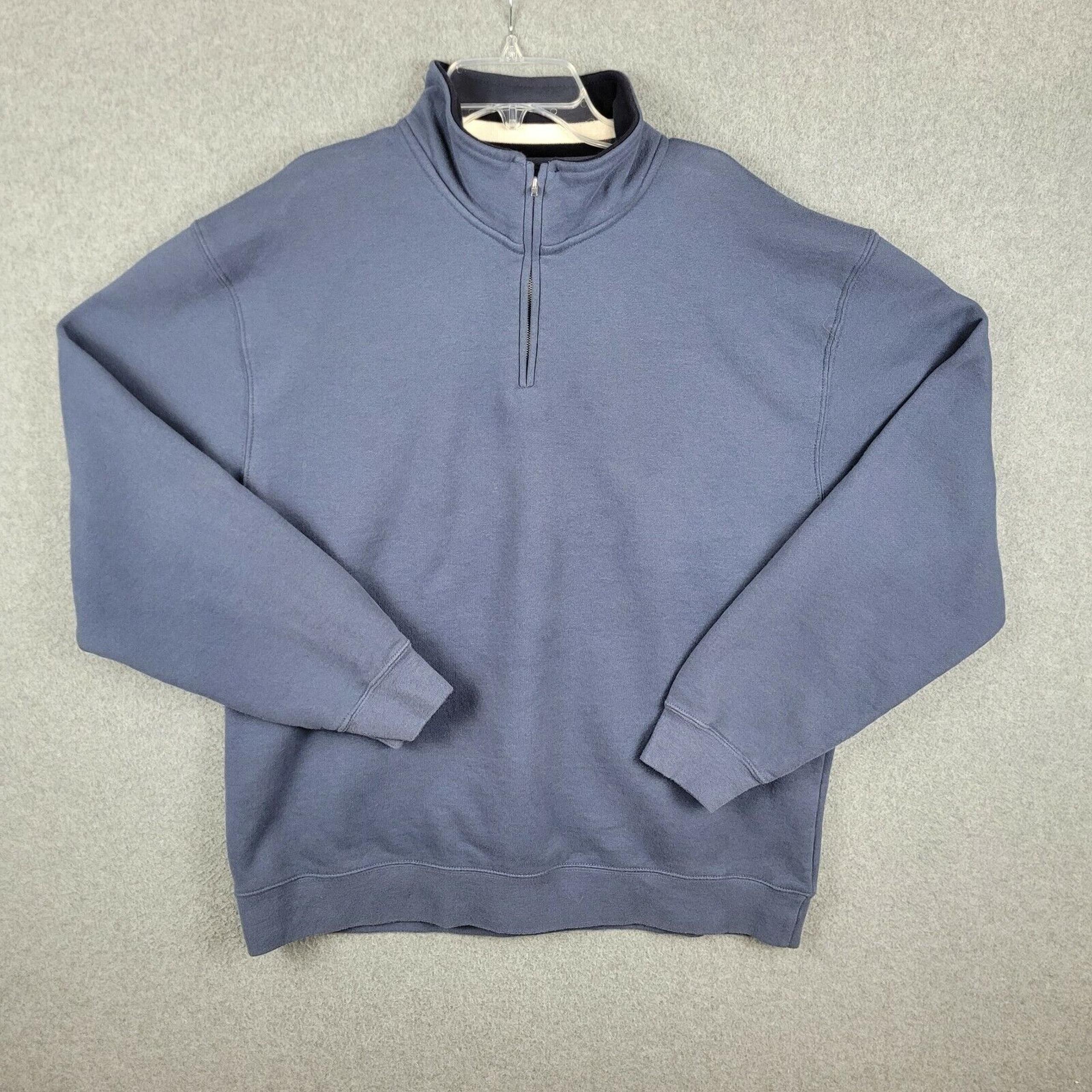 Croft And Barrow Pullover Sweatshirt Mens Medium Long Sleeve Blue Solid