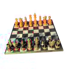 Handmade Resin Chess Set - Black & Red Supreme
