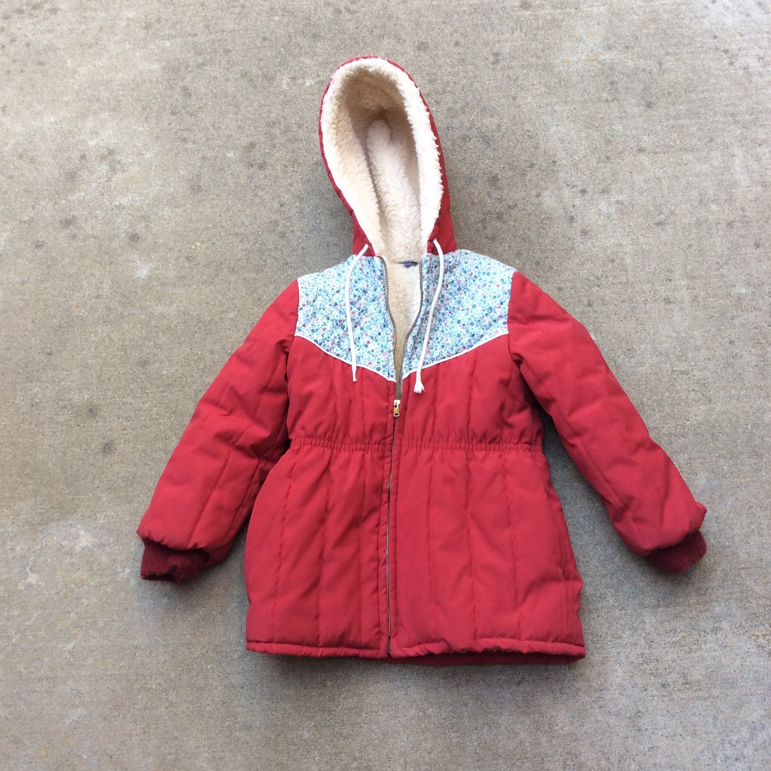 Girls Vintage Fleece Lined Coat