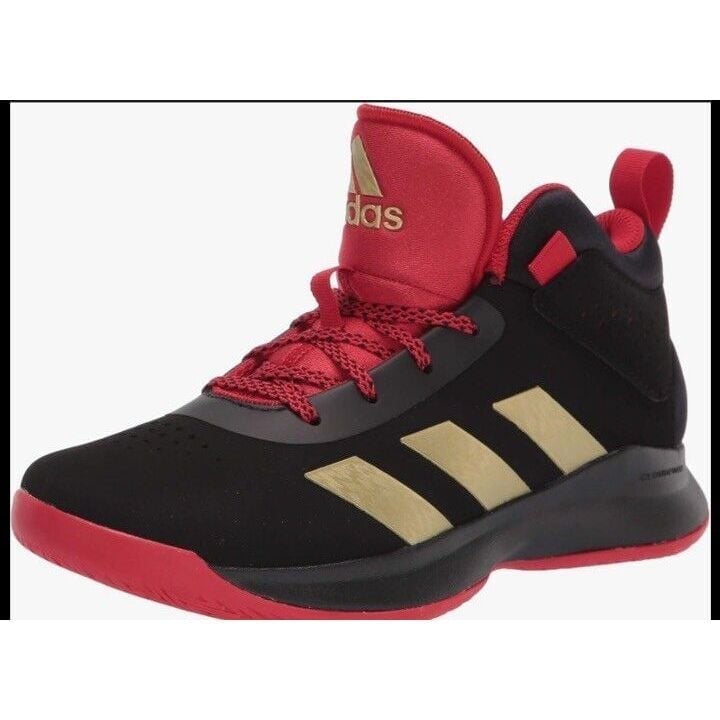 Adidas Cross Em Up 5K Kids Basketball Shoes Youth Size 3.5 Sneakers Black Red