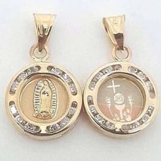 10K Gold 3Color Baptism Charm Pendant